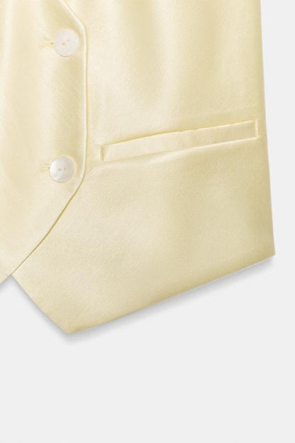 Gilet satiné à double boutonnage