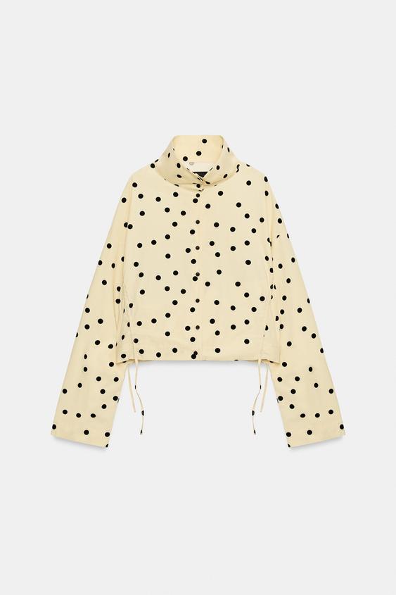 Veste à fronces à pois