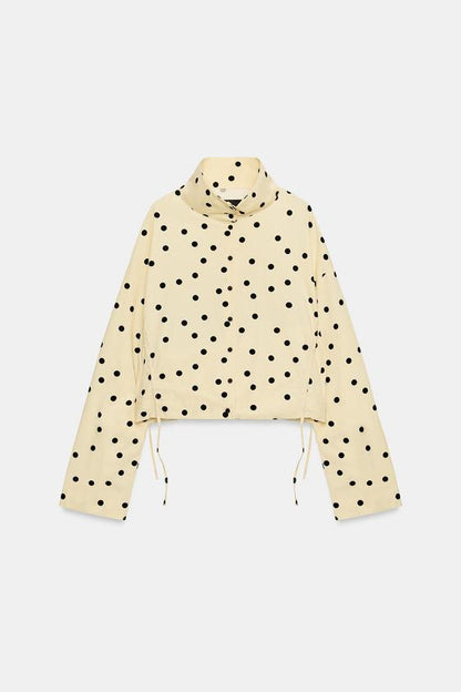 Veste à fronces à pois