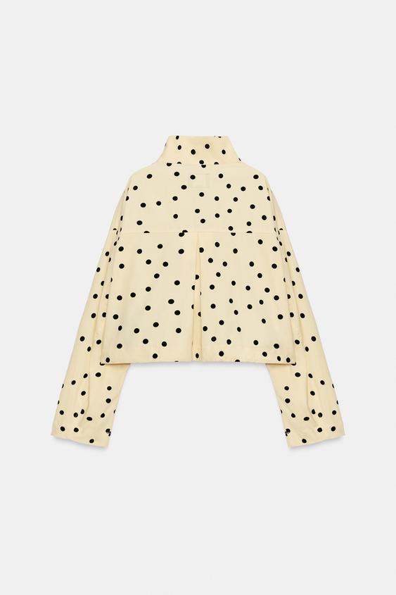 Veste à fronces à pois