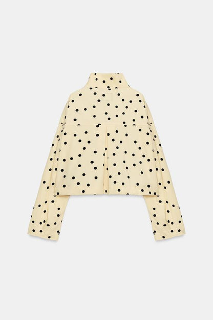 Veste à fronces à pois
