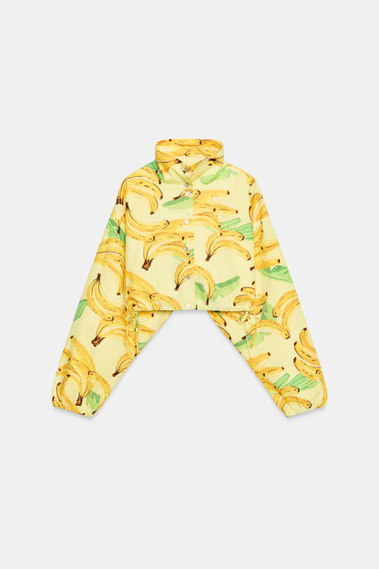 Veste courte à imprimé fruits