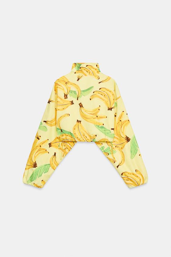 Veste courte à imprimé fruits
