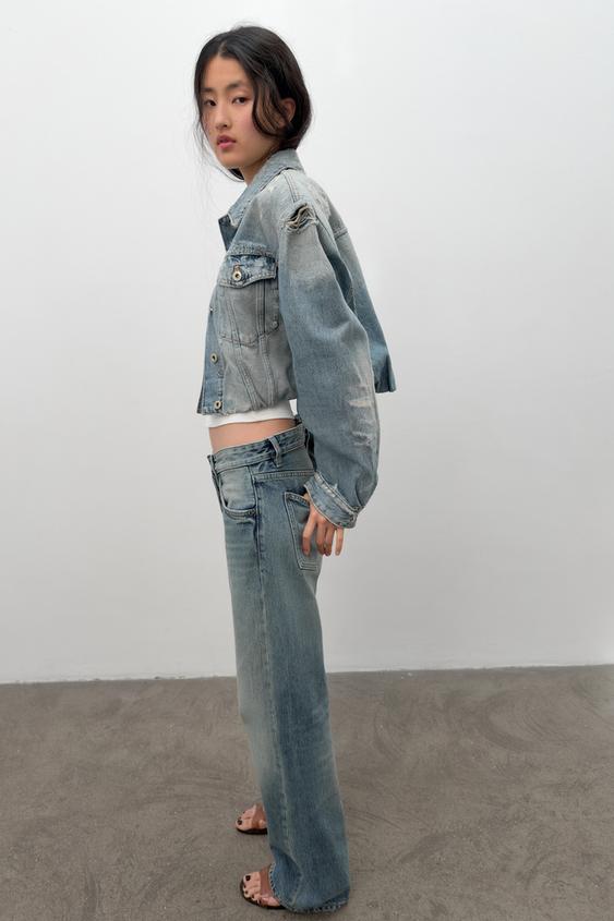 Blouson en denim TRF déchiré