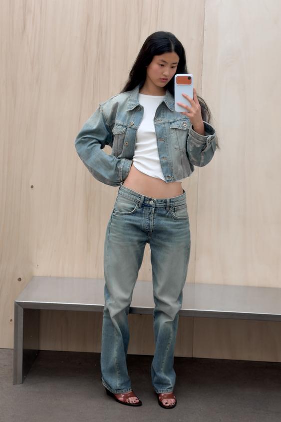 Blouson en denim TRF déchiré