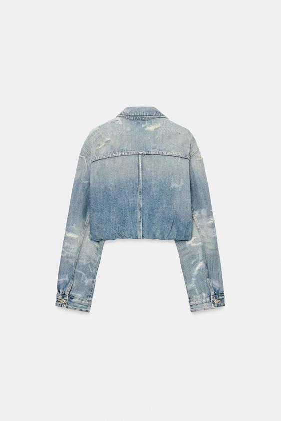 Blouson en denim TRF déchiré