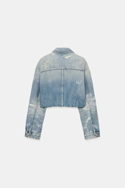 Blouson en denim TRF déchiré