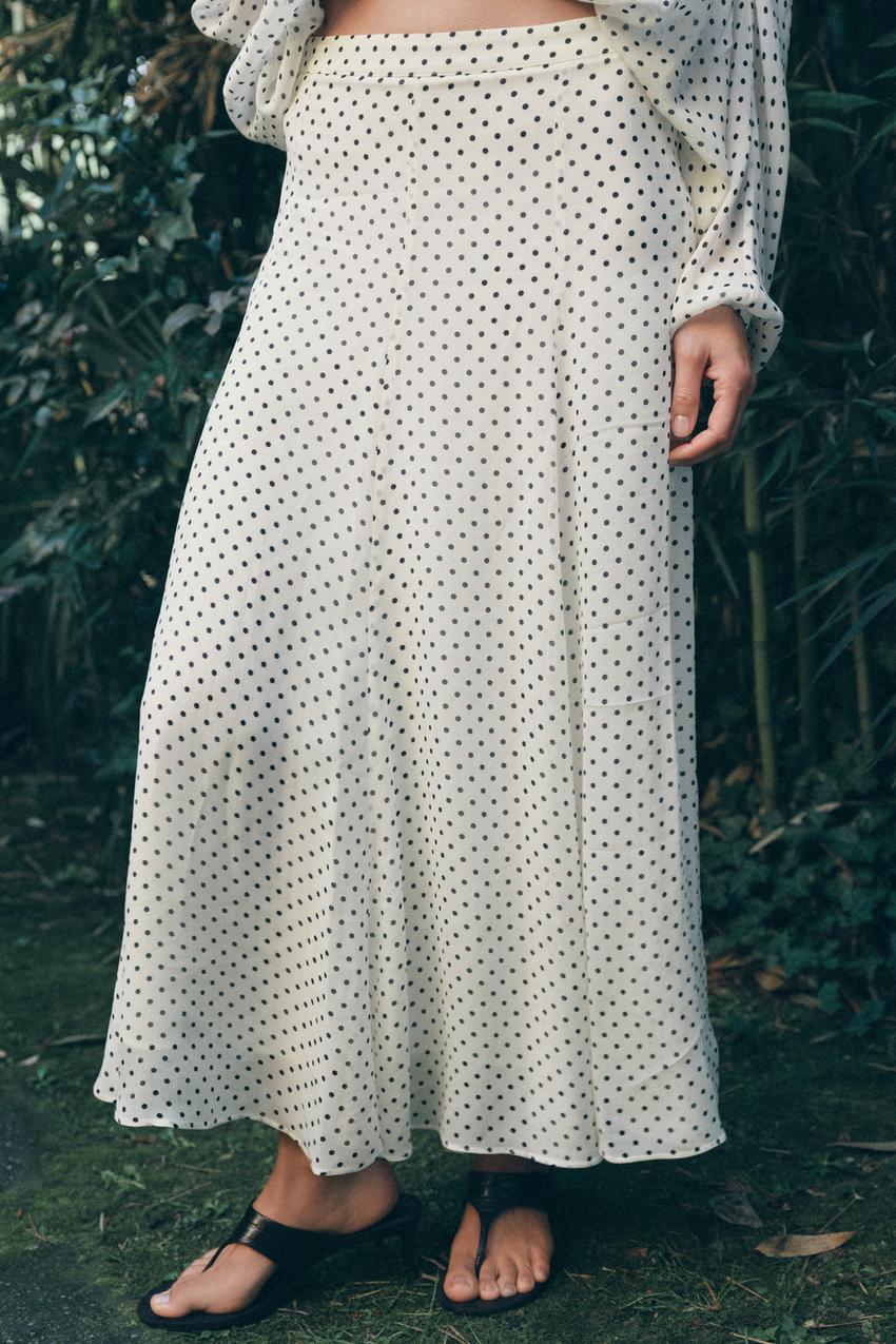 Jupe midi à pois ZW Collection