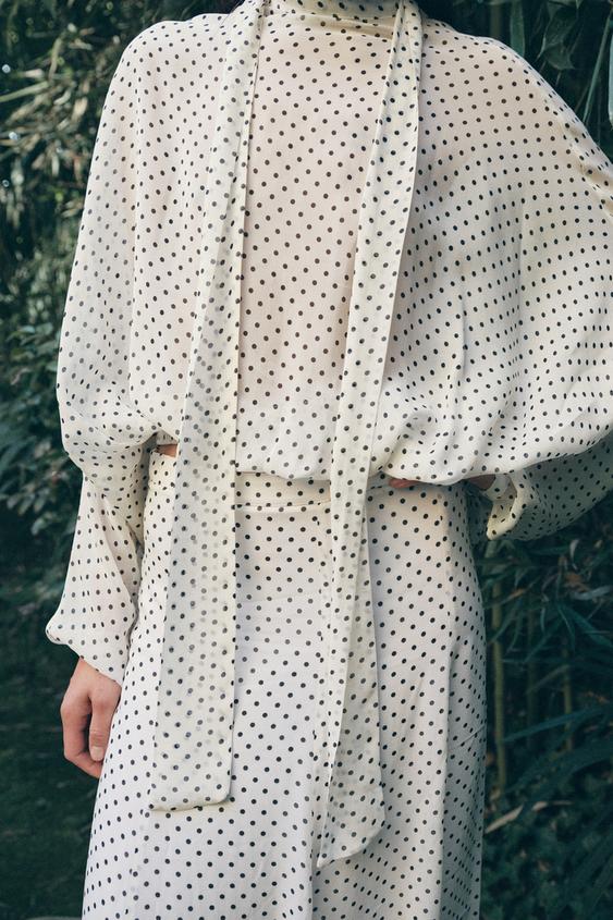 Jupe midi à pois ZW Collection