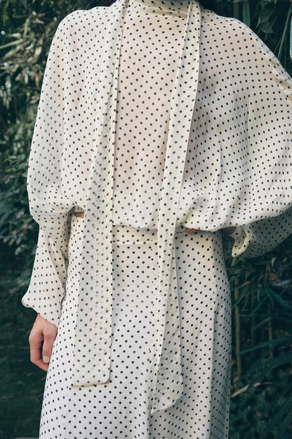Jupe midi à pois ZW Collection