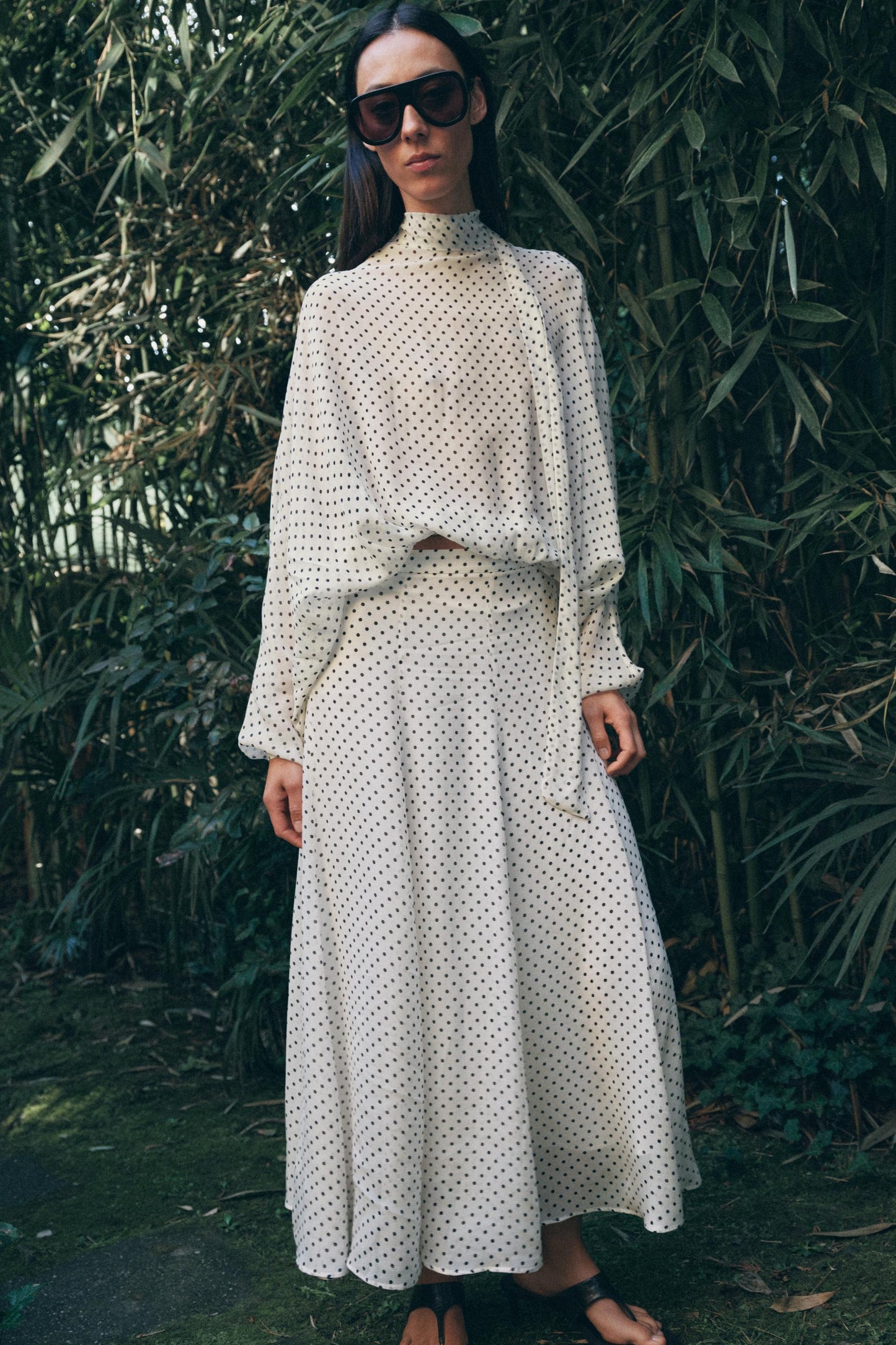 Jupe midi à pois ZW Collection