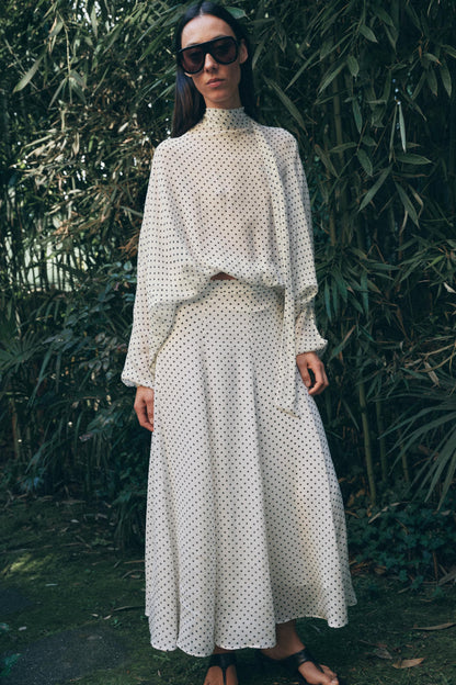 Jupe midi à pois ZW Collection