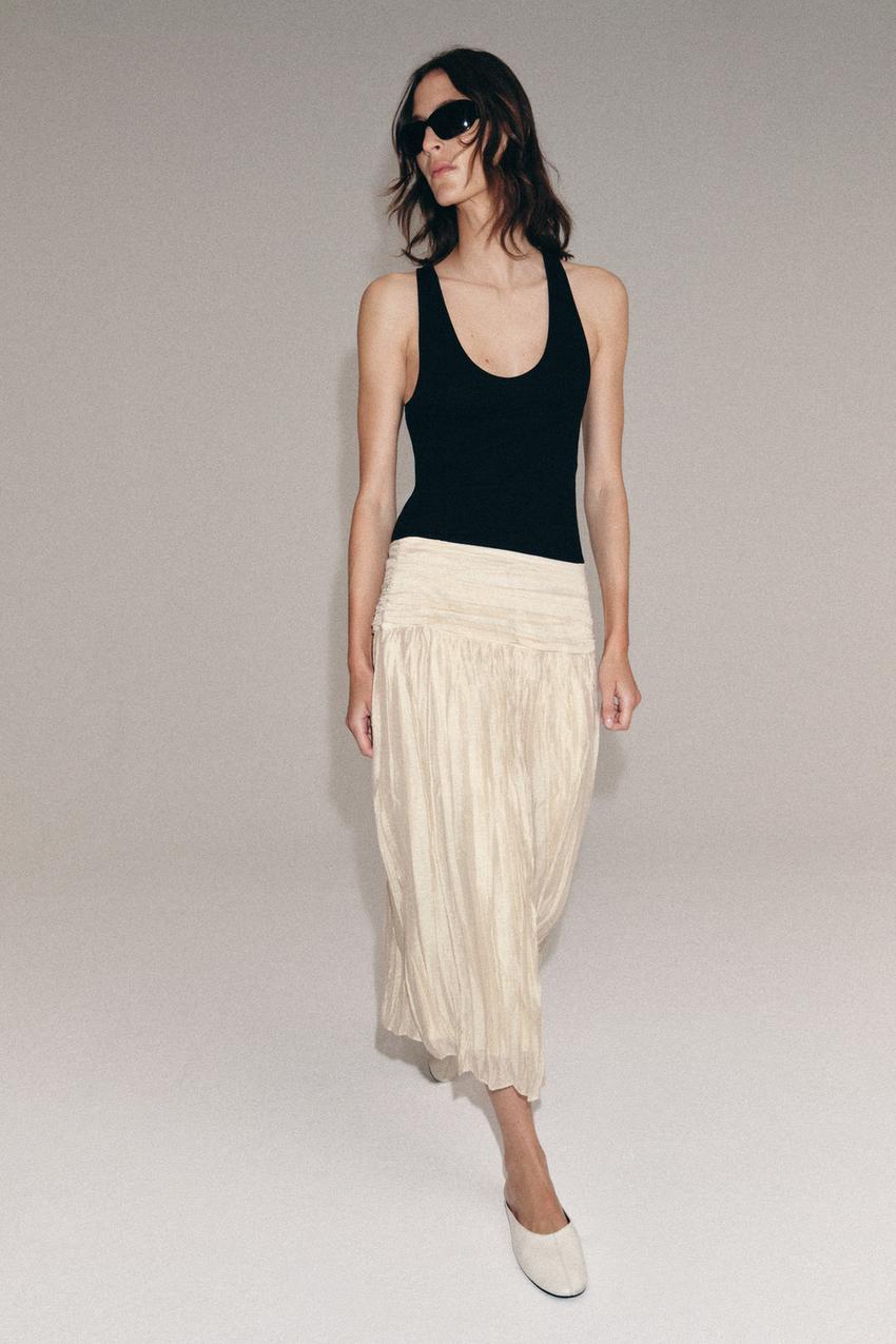 Jupe midi drapée ZW Collection