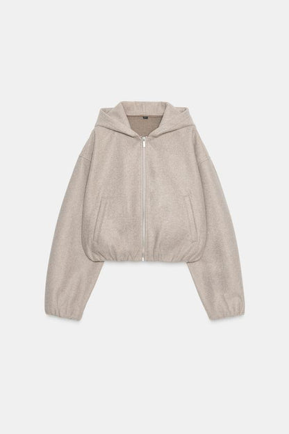 Blouson doux à capuche