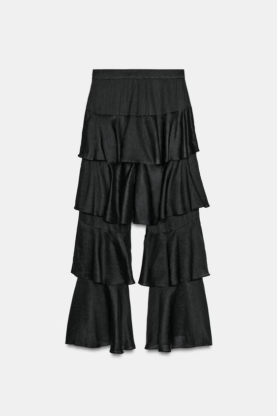 Pantalon à volants en ramie ZW Collection