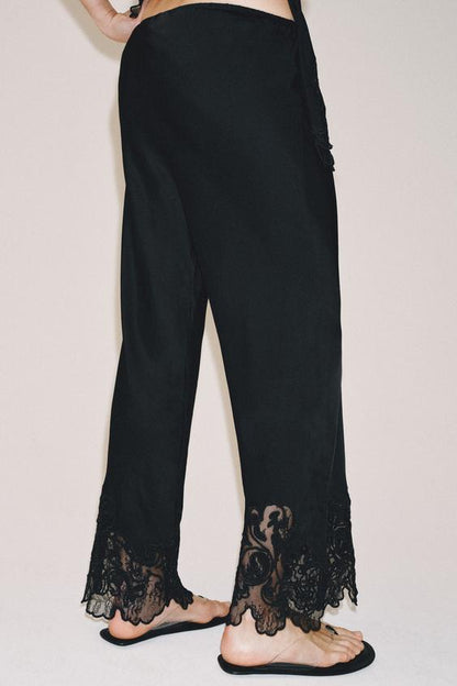 Pantalon satiné brodé ZW Collection