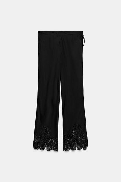 Pantalon satiné brodé ZW Collection