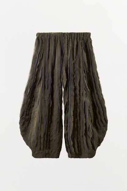 Pantalon large contrasté