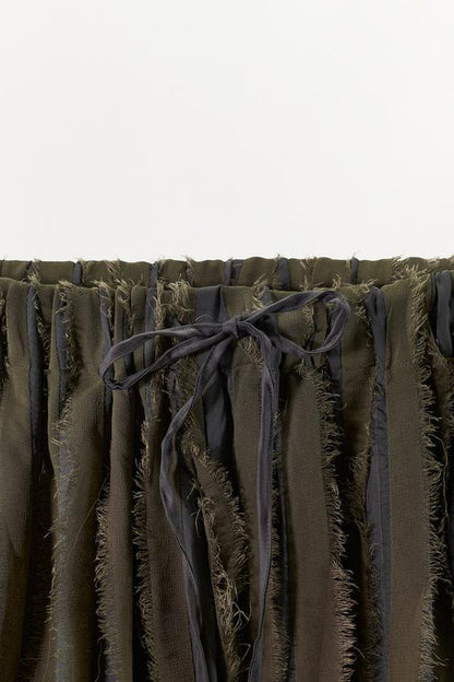 Pantalon large contrasté