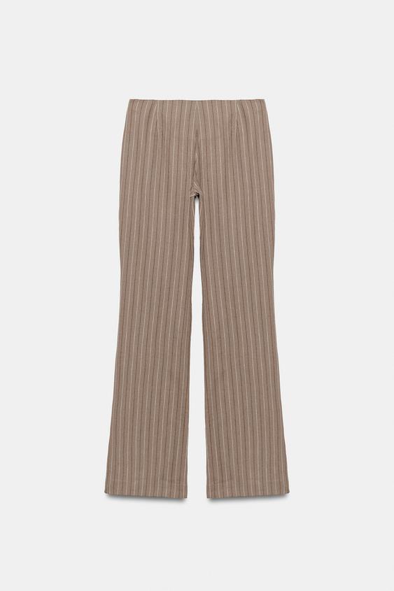 Pantalon évasé à rayures et boucle