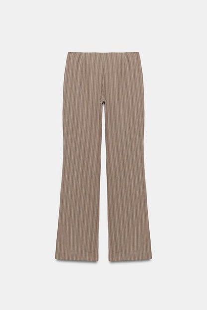 Pantalon évasé à rayures et boucle