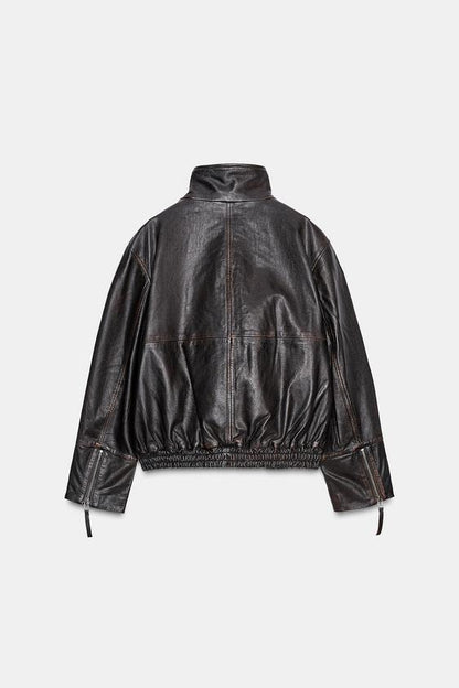 Veste bomber 100 % cuir ZW Collection Édition limitée