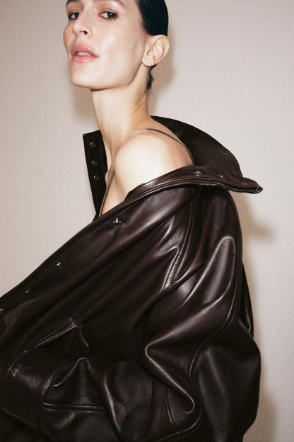 Veste bomber 100 % cuir ZW Collection