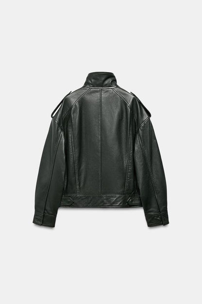 Veste bomber en cuir ZW Collection Édition limitée