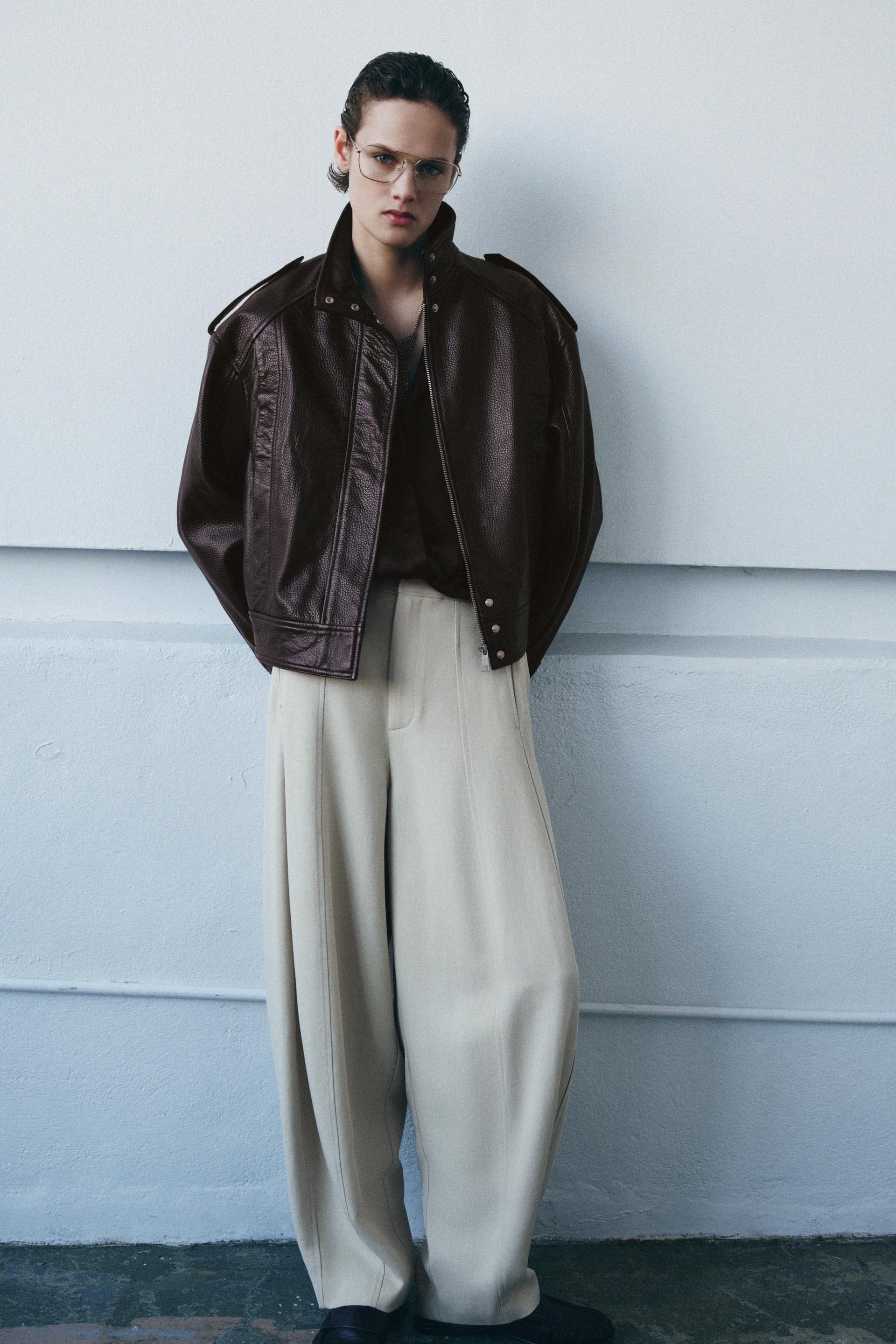 Veste bomber 100 % cuir ZW Collection Édition limitée
