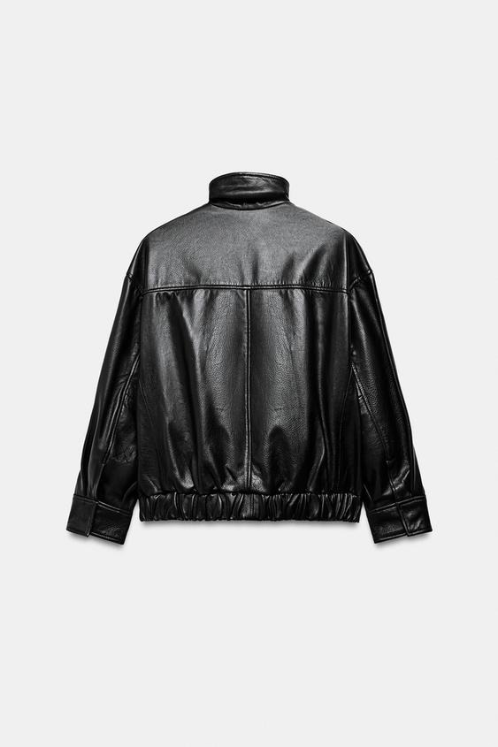 Veste en cuir à poches ZW Collection Édition limitée