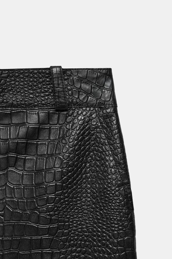 Jupe crocodile cuir ZW Collection Édition limitée