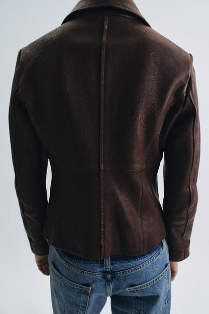 Blazer cintré en cuir ZW Collection Édition limitée