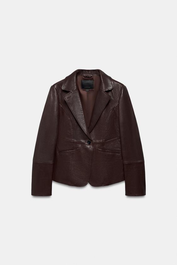 Blazer cintré en cuir ZW Collection Édition limitée