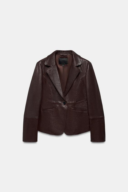 Blazer cintré en cuir ZW Collection Édition limitée