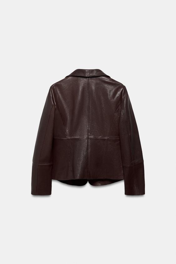 Blazer cintré en cuir ZW Collection Édition limitée