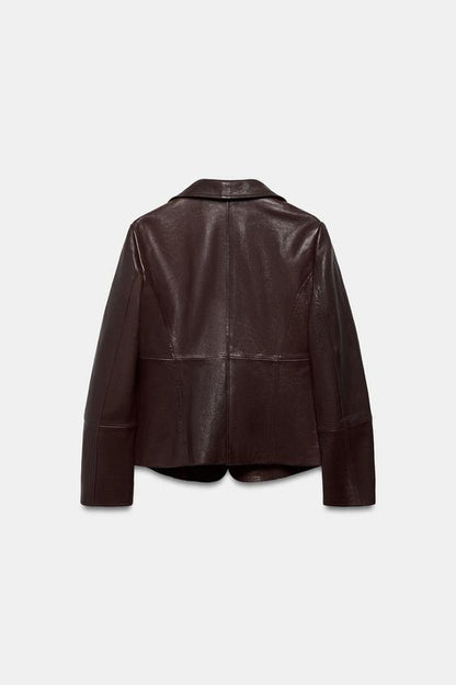 Blazer cintré en cuir ZW Collection Édition limitée
