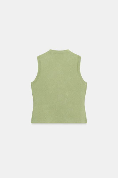 Gilet en maille à brandebourgs
