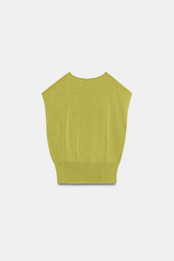 Top en maille à détail métallique