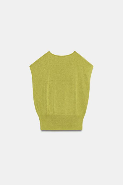 Top en maille à détail métallique