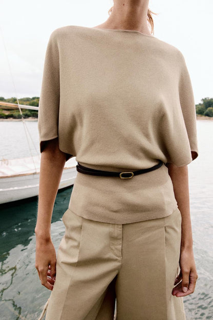 Pull en maille avec ceinture