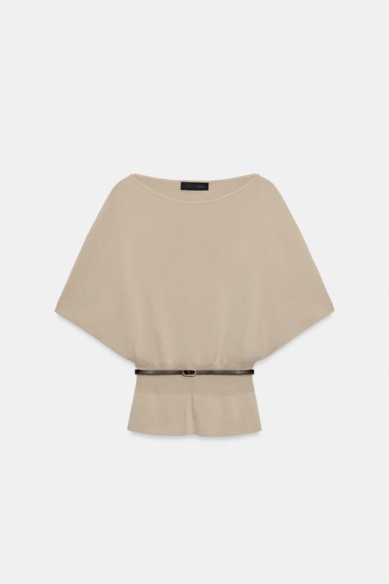 Pull en maille avec ceinture