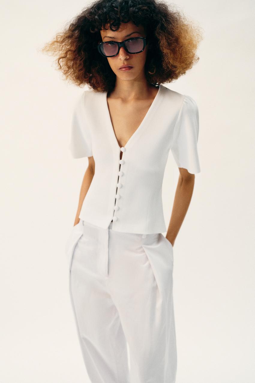 Veste en maille à manches courtes