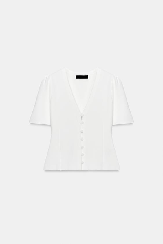 Veste en maille à manches courtes