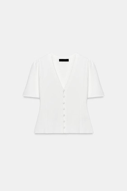 Veste en maille à manches courtes
