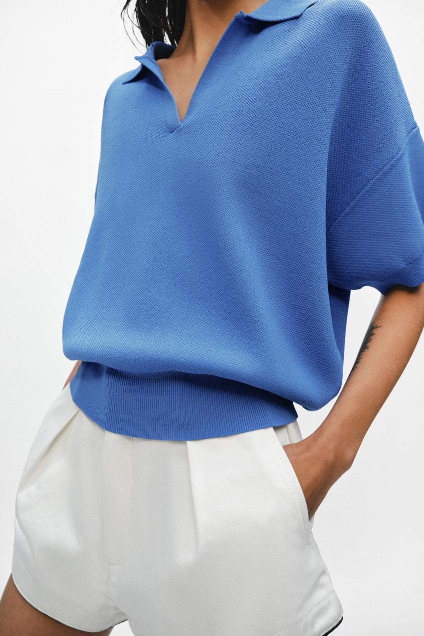 Polo en maille à manches courtes