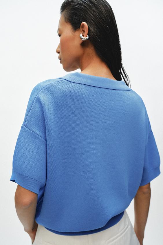 Polo en maille à manches courtes