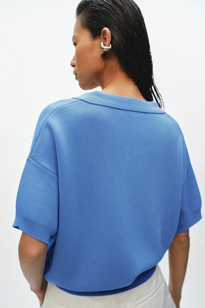 Polo en maille à manches courtes