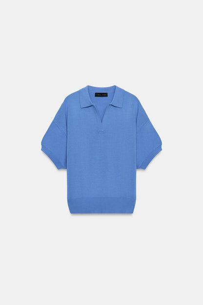 Polo en maille à manches courtes