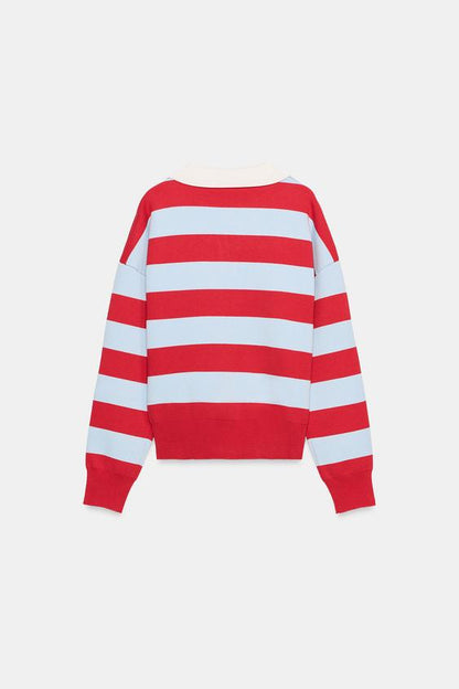 Polo en maille rayée