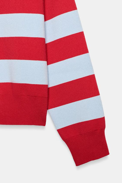 Polo en maille rayée